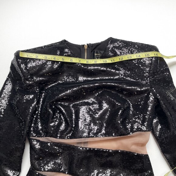 Bronx And Banco Elise Sequin Mini Dress Mesh Cutout Black Size AU 8 US 4 NEW NWT - Picture 11 of 13